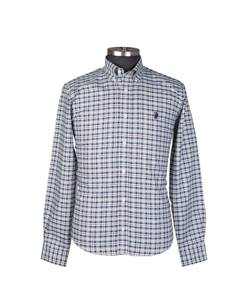 Men’s Green & Blue Checkered Casual Shirt