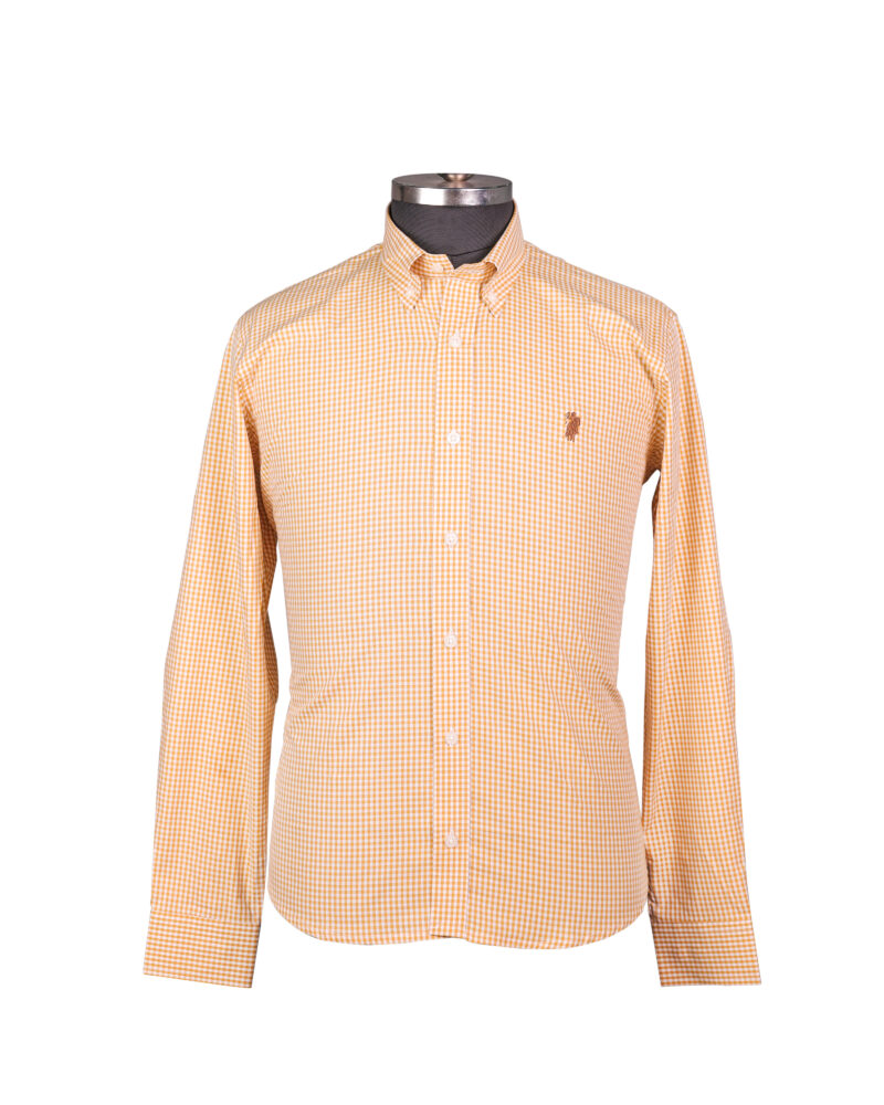 Men’s Regular Fit Yellow Collar Shirt – Cotton Blend