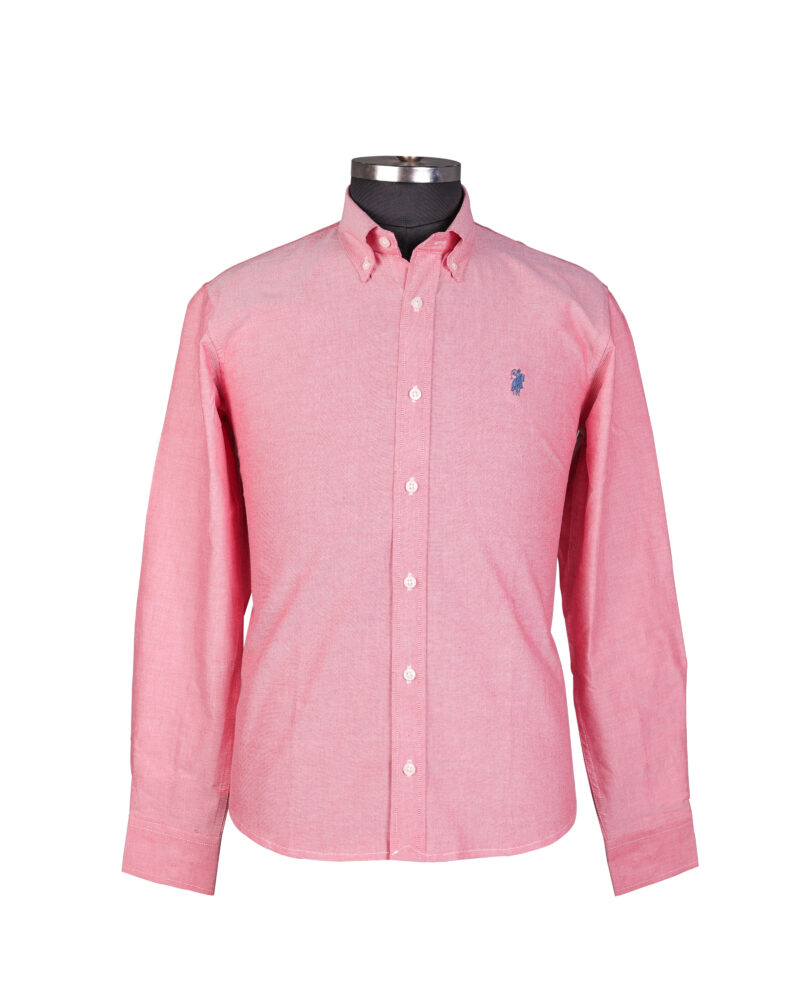 Men’s Solid Pink Oxford Shirt