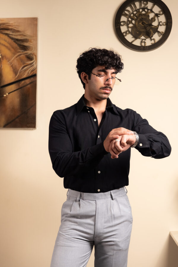 Classic Black Linen Shirt