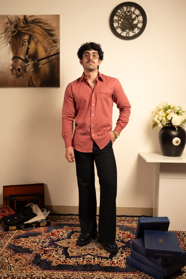 Vintage Red Linen Shirt